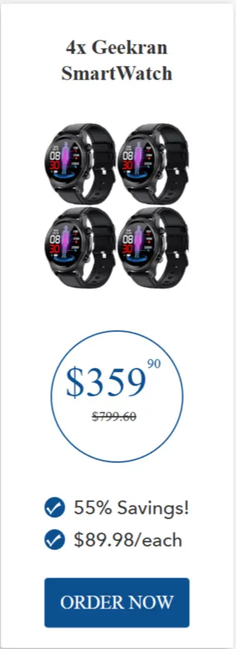Geekran SmartWatch package price 