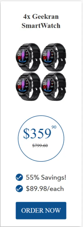 Geekran SmartWatch package price 
